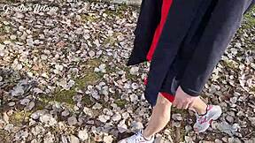 shy russian girl on first date in the wood