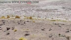 Latina babe fucks big cock outdoors in Bolivia 😍