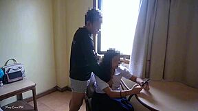 Pinay college slut gets tight pussy fucked by delivery rider with dirty talk in POV