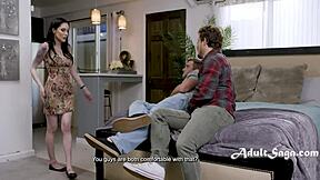 virgin guys first threesome with anna de ville, she takes anal and double penetration