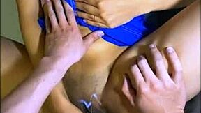 Exchange student stays with tutor, feels attraction, leads to cheating orgasm.