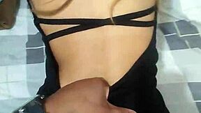 Latina girlfriend cheats with doggystyle sex, her wet pussy bent over.