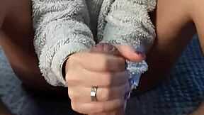 Dirty step sister teases my dick with special socks