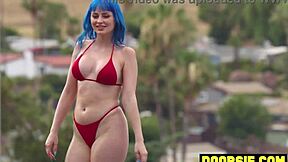 Horny technicians snooping in garage, punished by busty milf with monster cock