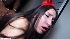 Baddies blow features Mariana Fox sucking monster cock with intense face fucking and teen passion