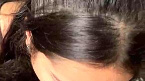 cute and submissive girlfriend giving a deep and sloppy blowjob to a big dick