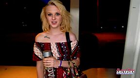 Petite blonde cutie bonnie wolf plays with toys