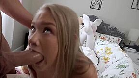 cute little 18+ shy blonde gets her tight pussy fucked hard by big cock 😍