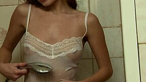 Skinny Teen 18+ Eugenia Masturbates Hard During Bath Time