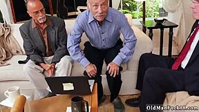 old gang bangs frannkie in wild group action.