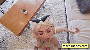 hairy asian teen 18+ lulu chu gets banged by huge dick