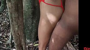 young latina bride fucks outdoors as onlookers watch