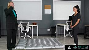 Nuru massage turns wild with Nina White banging her boss