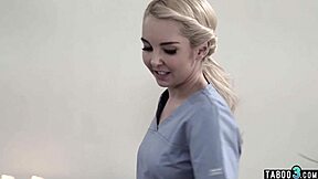 Teen tricked by masseuse into banging with creepy husband.