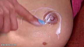 Jericha Jem lotions her skinny ass and fingers herself for you