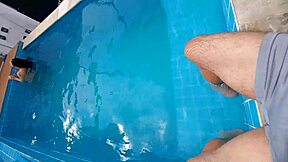 Teen 18+ Shocked by Hard Cock in Pool with Stepsister