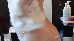 Muscular handsome guy in shower time, trying to be sexy