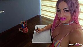 german girl seduced by mom's friend during homework