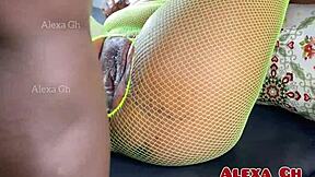 young ebony pounded hard with creampie