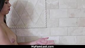 Tiny Taylor's Insides Rearranged in Garage by Big Cock!