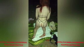 I casually fucked my neighbor's wife in the backyard under the night sky