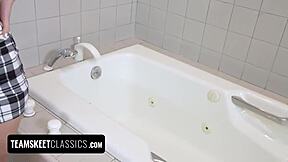 shy stepsister jamie jett rides alex jett in skinny panties and socks