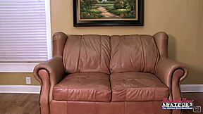 petite brunette cora plays with dildo and enjoys oral