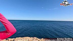 Teen tourist gets anal date with German guy on Mallorca outdoor pickup.