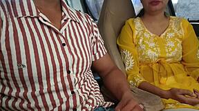 She Flashed Boobs in Car for Risky Public Fun