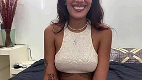 I casted this latina teen for her deepthroat skills, but she screamed so loud