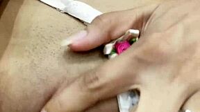 Tight pussy of horny girl fucked by dildo 😊