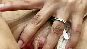 Tight pussy of horny girl fucked by dildo 😊