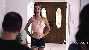 Teen Rides Husband's Cock And Wife's Strapon To Avoid Jail