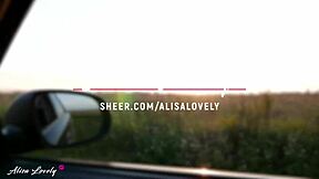 I fucked the horny taxi driver blonde hard by the car at sunset.