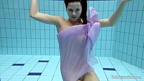 I Love Aneta's Big Tits In Purple Dress By Pool