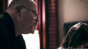 horny teen punished by girlfriends, tribbing and fucking in garage