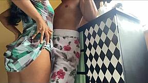 wife's friend strips panties, begs for deep pounding in tight pussy