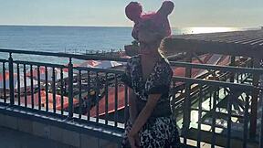 filming wild vacation with intense teen 18+ spanking outdoors