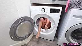 Binky Baez Helps Stepdad with a Deepthroat POV Load Release.