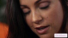 Busty lesbian explodes with intense squirting orgasm