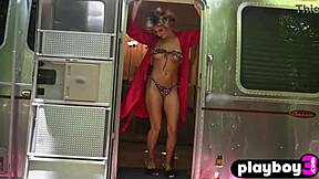 yo, check kayci darko, perfect blonde teen posing naked in a camper with killer curves