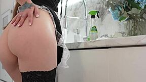 hey, wanna see a cute maid in stockings suck deep?