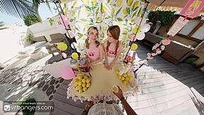 vr bangers babes in pink panties bang after lemonade