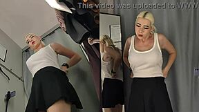 Spy Cam Catches Girl Without Panties in Fitting Room!