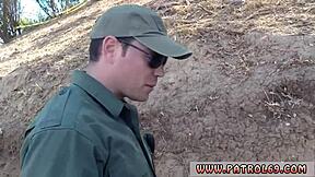 Teen Girls Dry Humping Redhead in Uniform Outdoor with Police