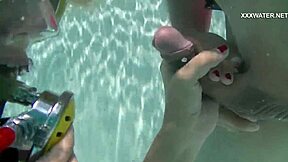 Cum Everywhere in the Pool from Underwater Blowjobs by Brunette Teen Cruz