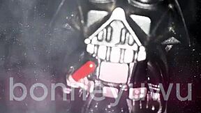 Petite teen in leia cosplay masturbates with dildo