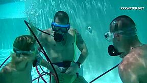 Cum Everywhere in the Pool from Underwater Blowjobs by Brunette Teen Cruz