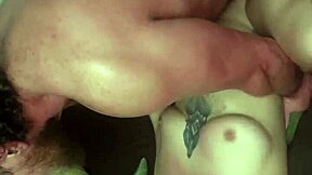 hotwife feels cum on big tits.