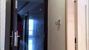 asian ladyboy flashes dick and cums while teasing woman